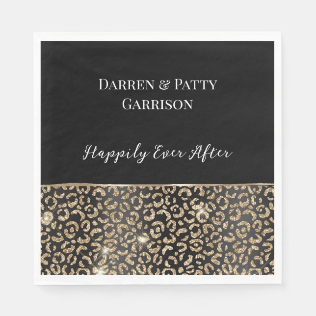 Gold Black Leopard Napkin (Front)