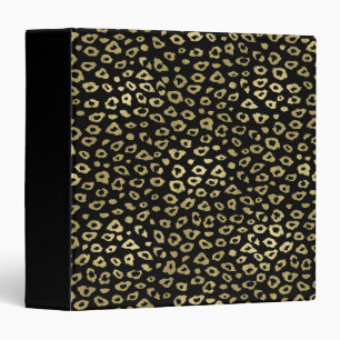 Gold Black Leopard Print Binder