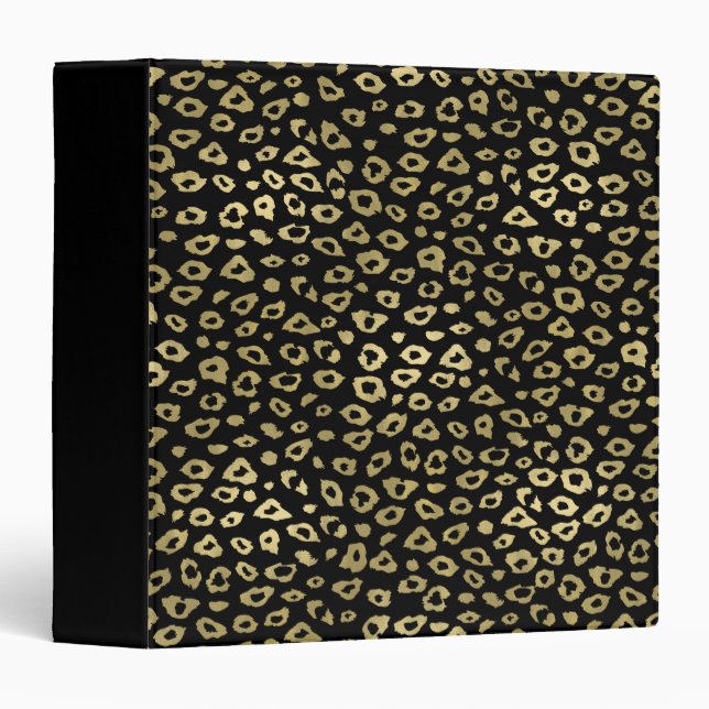 Gold Black Leopard Print Binder (Front/Spine)