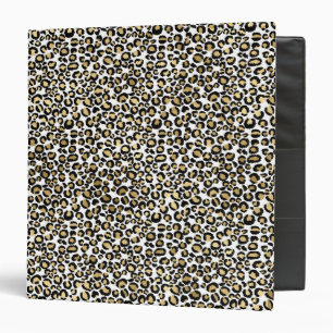 Gold Black Leopard Print Binder