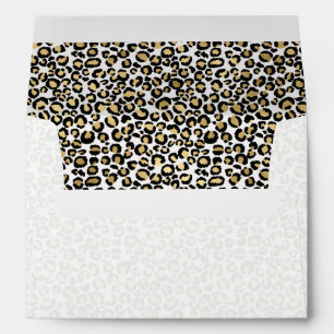 Gold Black Leopard Print Envelope