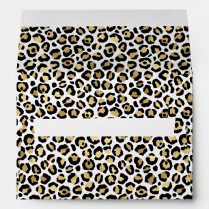 Gold Black Leopard Print Envelope