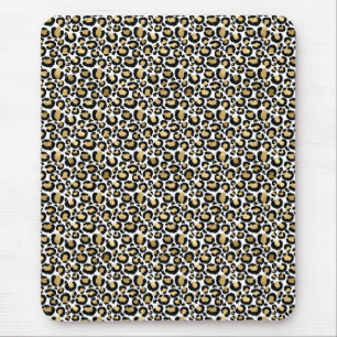 Gold Black Leopard Print Mouse Pad