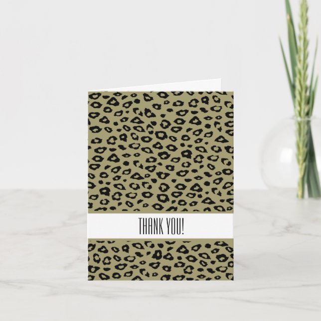 Gold Black Leopard Print Thank You (Front)