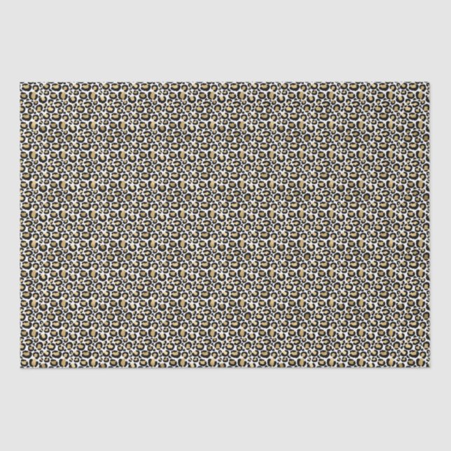 Gold Black Leopard Print Tissue Paper (Front)