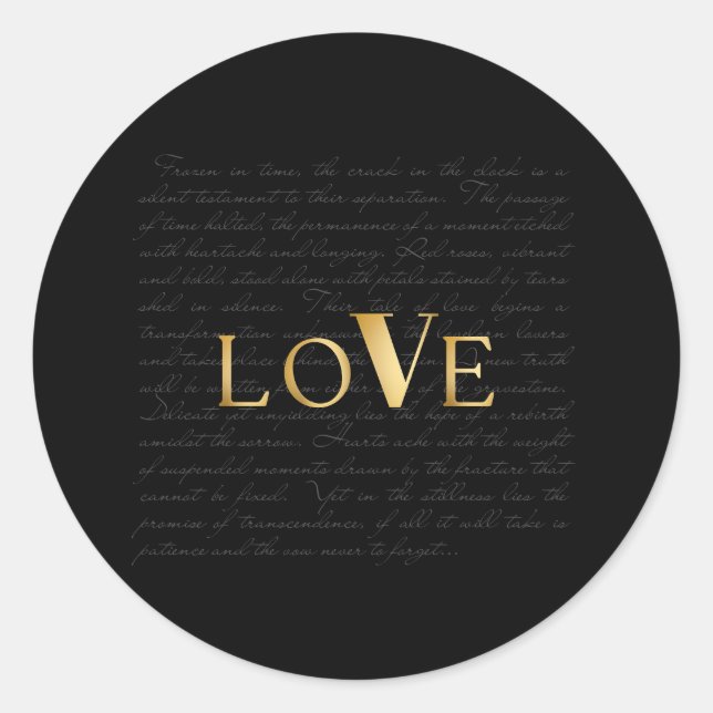Gold & Black "Love" Script Stickers (Front)