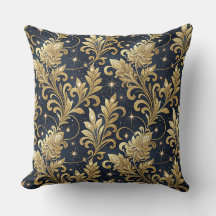 Gold & Black Luxurious Regal Damask Floral Pattern