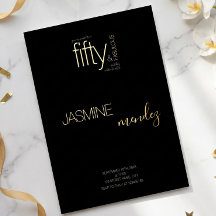 Gold Black Luxury Elegant 50 & Fabulous Birthday