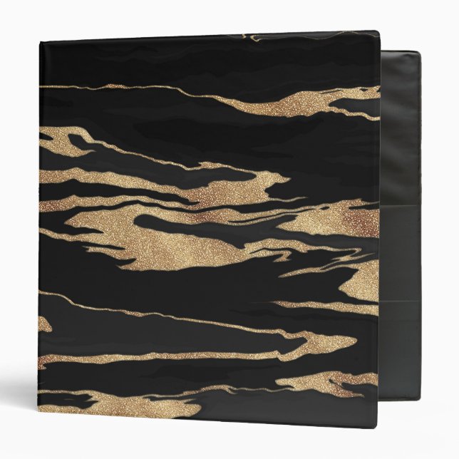 Gold Black Marble Abstract Painting Binder (Front/Inside)