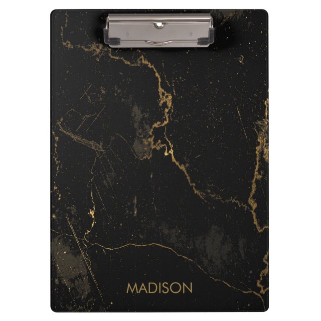 Gold Black Marble Clipboard (Front)