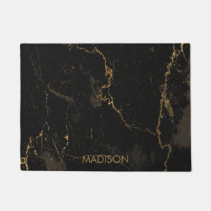 Gold Black Marble Doormat