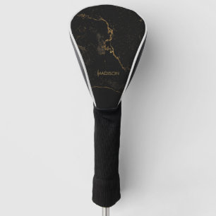 Gold Black Marble Golf Head Cover