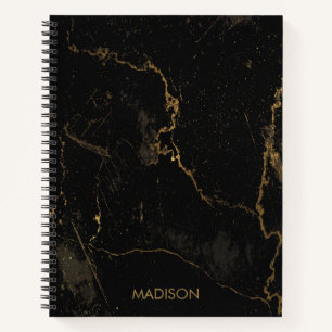Gold Black Marble Notebook