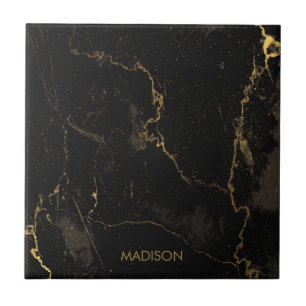 Gold Black Marble Tile
