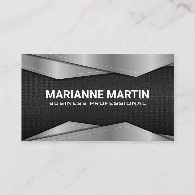 Gold Black Metallic Business Card (Front)