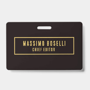 Gold & Black Minimalist Professional Modern Badge