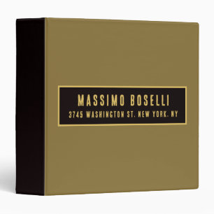 Gold & Black Minimalist Professional Modern Binder