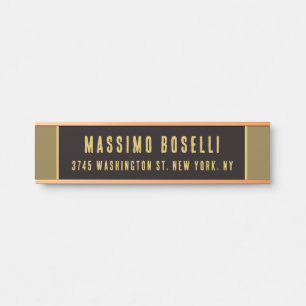 Gold & Black Minimalist Professional Modern Door Sign