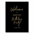 Gold & Black Modern Birthday Party Welcome
