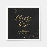 Gold & Black | Modern Cheers 65th Birthday Party