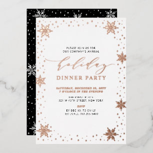 Gold & Black Modern Christmas Holiday Dinner Party