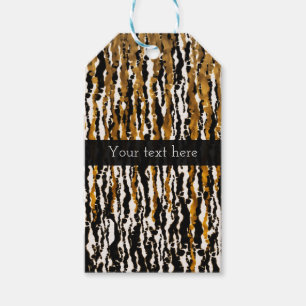 Gold & Black Modern Safari Rain Jungle Glam Party Gift Tags