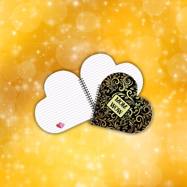Gold & Black - MOM - WOW | Spiral  Notebook (Creator Uploaded)