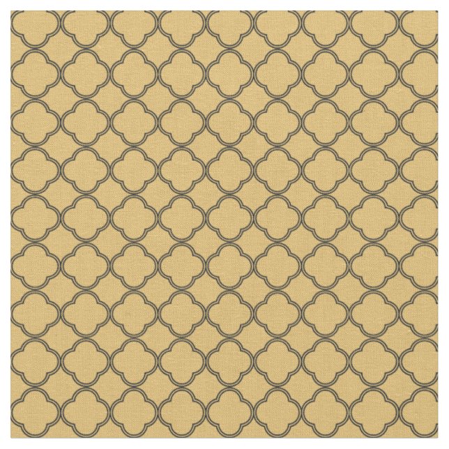 gold,black,moroccan,quatrefoil,pattern,modern,tren fabric (Close Up)