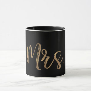 Gold & Black MRS. Typography Modern Minimal Type Mug