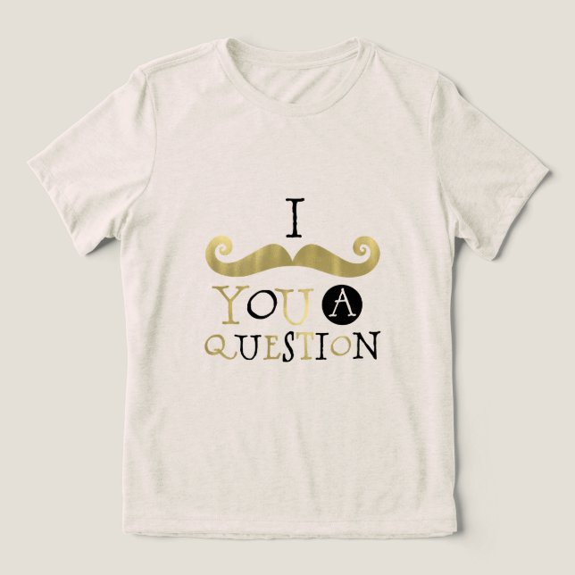Gold Black Mustache Tri-Blend Shirt (Design Front)