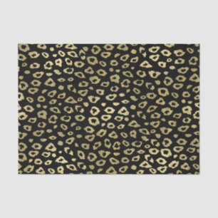 Gold Black Ombre Leopard Print Tissue Paper