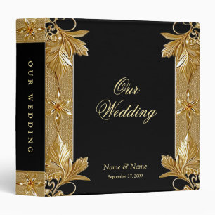 Gold Black Ornate Floral Album Binder