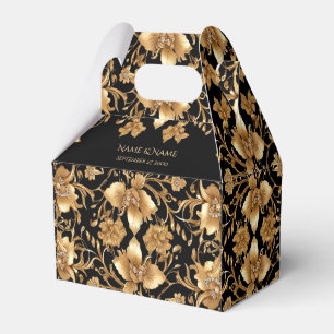 Gold Black Ornate Floral Favour Box