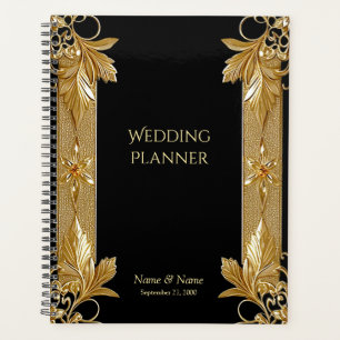 Gold Black Ornate Floral Planner