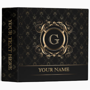 Gold & Black Pattern-Binder Template Binder
