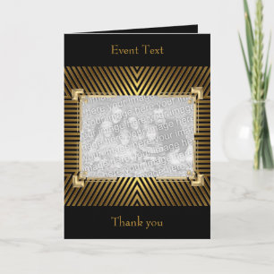 Gold Black Photo Event or Thank you Card