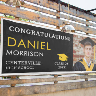 Gold Black Photo Graduate Class Of Graduation Banner