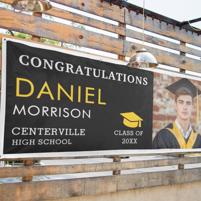 Gold Black Photo Graduate Class Of Graduation Banner (Creator Uploaded)