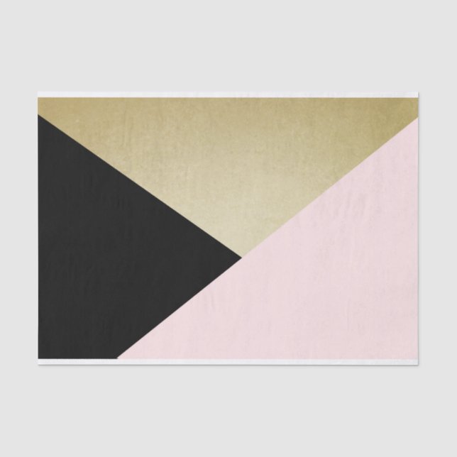 Gold BlacK Pink Custom 10lb Tissue Paper, White Tissue Paper (Front)