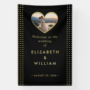 Gold & Black Polka Dot Personalized wedding Banner