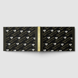 Gold & Black Polka Dot Personalized wedding Guest Book