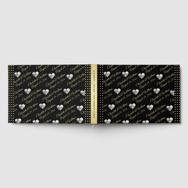 Gold & Black Polka Dot Personalized wedding Guest Book (Full)
