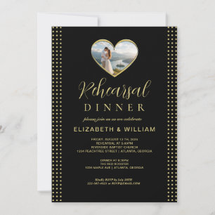 Gold & Black Polka Dot Personalized wedding Invitation