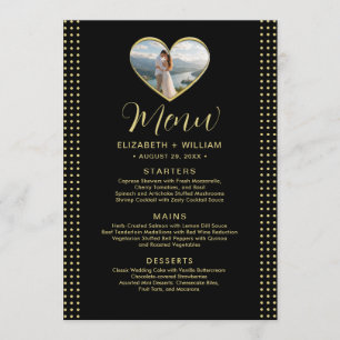 Gold & Black Polka Dot Personalized wedding Menu