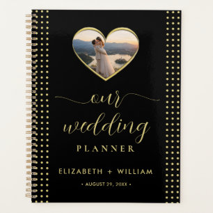 Gold & Black Polka Dot Personalized wedding Planner