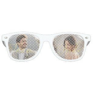 Gold & Black Polka Dot Personalized wedding Retro Sunglasses