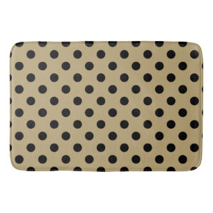 Gold & Black Polka Dots Dot Bath Mat