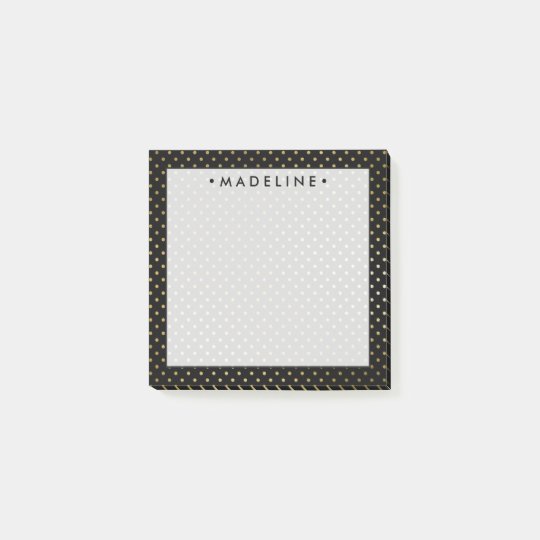 Gold & Black Polka Dots Post-it Notes