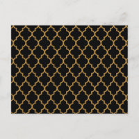 Gold Black Quatrefoil Pattern