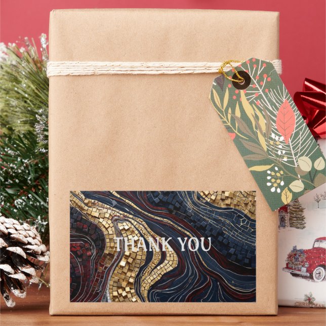 Gold Black Red Geode  Luxury Agate Sticker (Holiday)
